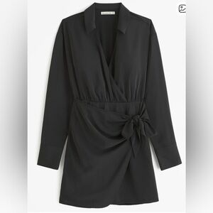 Black Wrap dress with Tie Waist